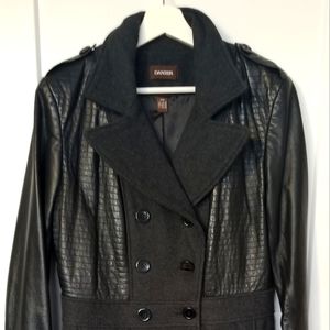 Leather wool danier trench